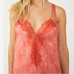 Intimately Free People Off the Coast cami top coral combo Large New with Tags